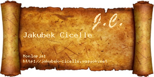 Jakubek Cicelle névjegykártya